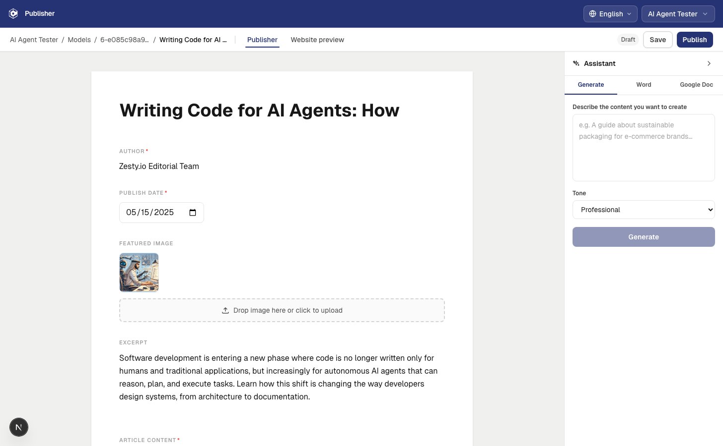 Write naturally, publish instantly